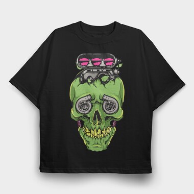 Skull Piston 2, Tricou Oversize Barbati (Unisex)