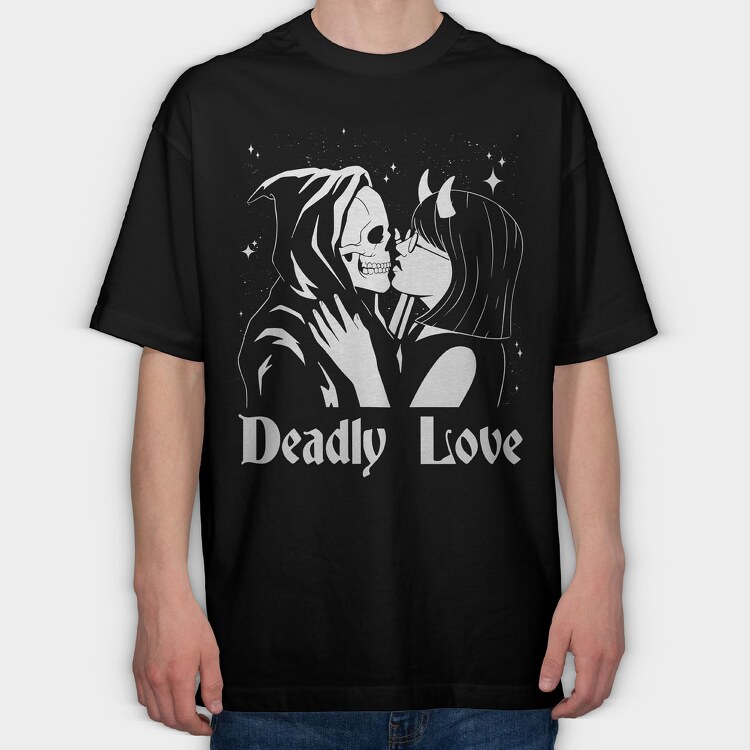 Deadly Love, Tricou Oversize Barbati (Unisex)