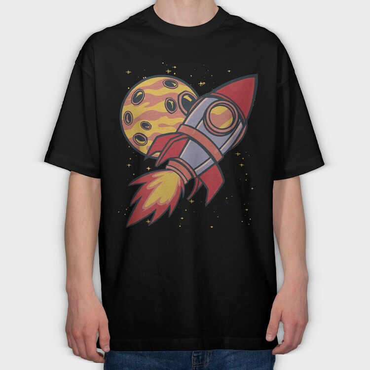 Rocket Planet, Tricou Oversize Barbati (Unisex)