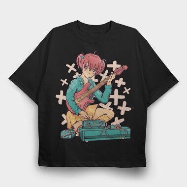 Guitar Pedals Anime, Tricou Oversize Barbati (Unisex)