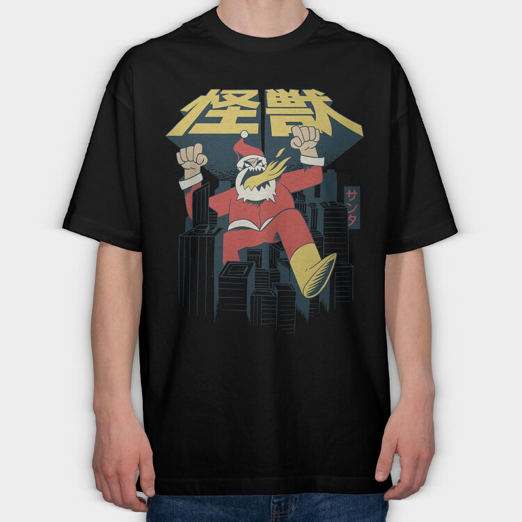 Santa Attack, Tricou Oversize Barbati (Unisex)