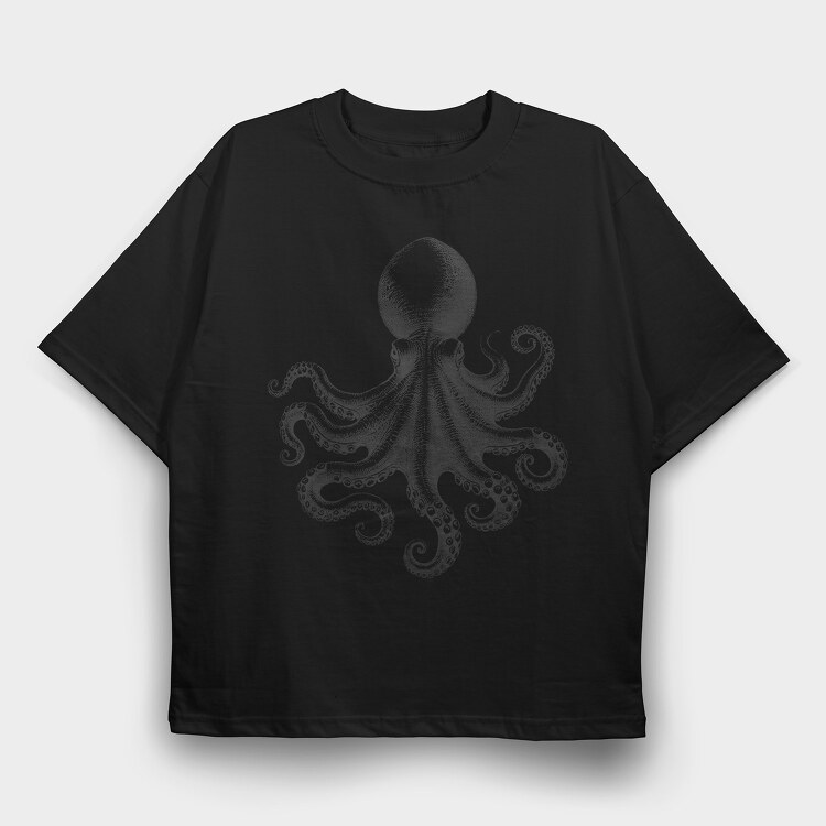 octopus draw, Tricou Oversize Barbati (Unisex)