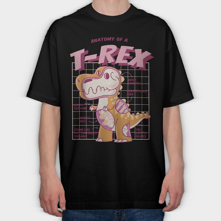 Trex Anatomy, Tricou Oversize Barbati (Unisex)