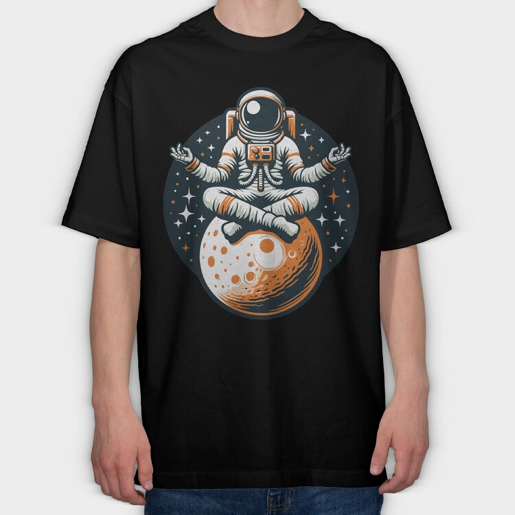 Astronaut Yoga Planet, Tricou Oversize Barbati (Unisex)