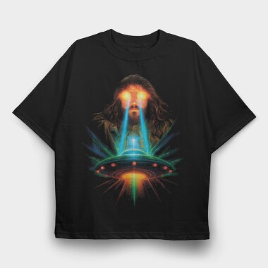 jesus and ufo, Tricou Oversize Barbati (Unisex)
