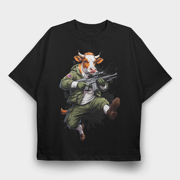 cow character, Tricou Oversize Barbati (Unisex)
