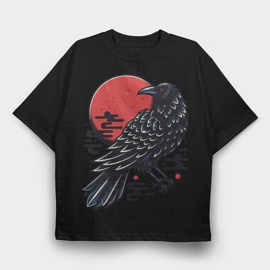 Crow Sunset, Tricou Oversize Barbati (Unisex)