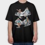 Snowboarder Set, Tricou Oversize Barbati (Unisex)