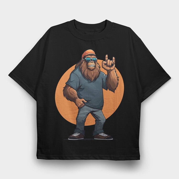 Bigfoot Rock, Tricou Oversize Barbati (Unisex)