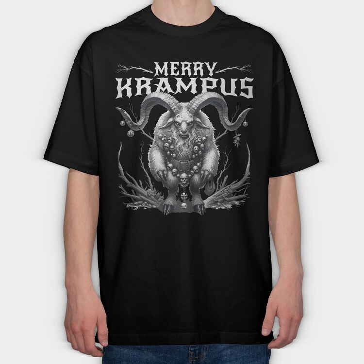 Merry Krampus, Tricou Oversize Barbati (Unisex)
