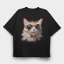 Sunglass Cat, Tricou Oversize Barbati (Unisex)