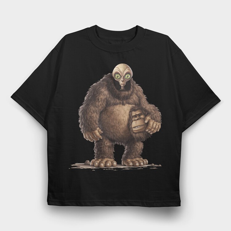 Alien Bigfoot Costume, Tricou Oversize Barbati (Unisex)