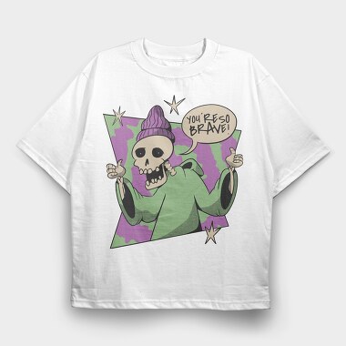 Supportive Skeleton Brave, Tricou Oversize Barbati (Unisex)