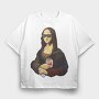 Monalisa Painting Kebab, Tricou Oversize Barbati (Unisex)