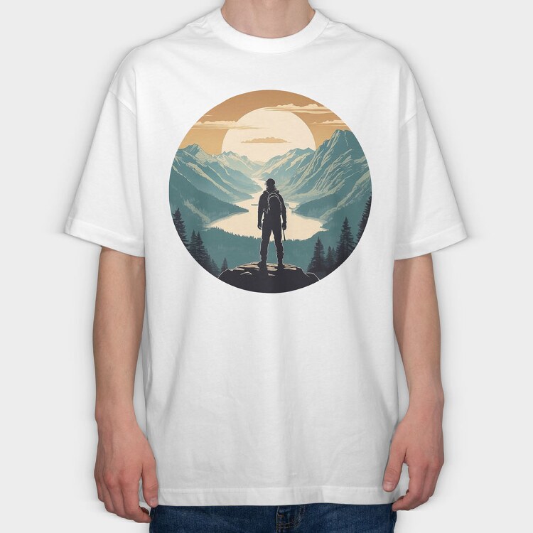 Hiking Nature Mountain, Tricou Oversize Barbati (Unisex)