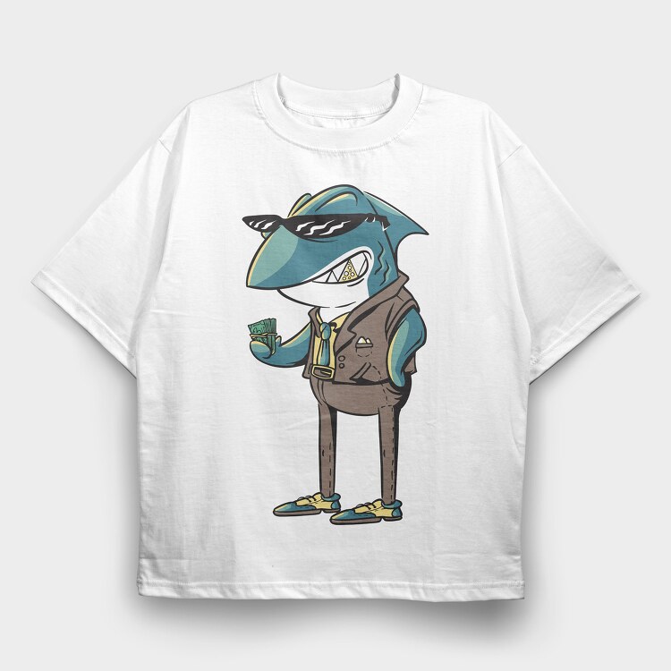 Money Shark, Tricou Oversize Barbati (Unisex)