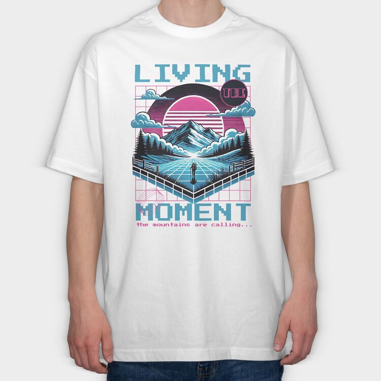 Hiking Vaporwave, Tricou Oversize Barbati (Unisex)