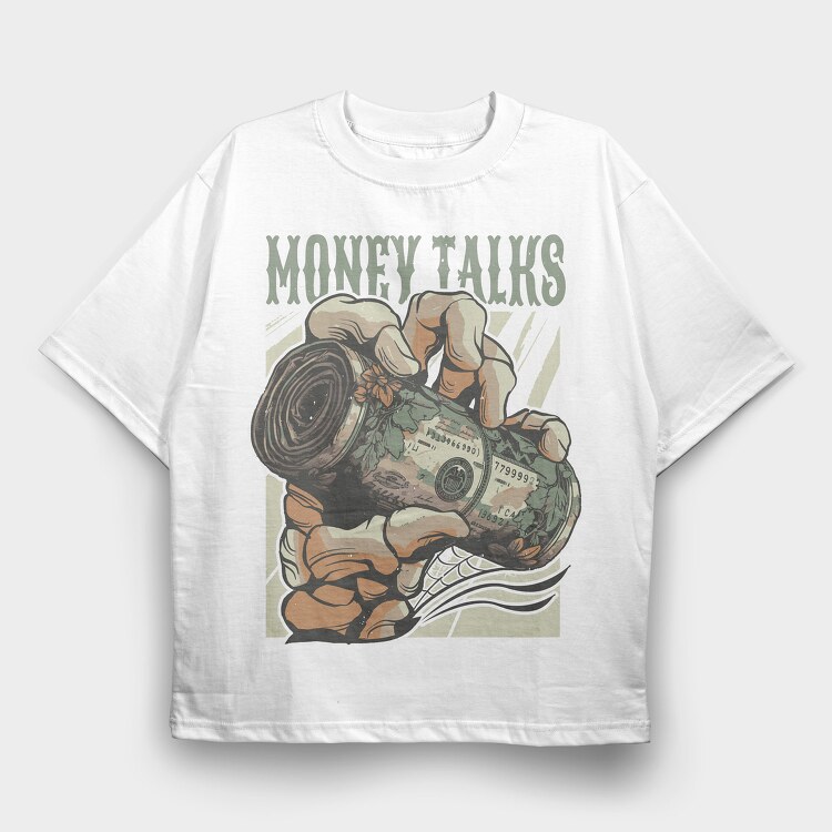 Money Talks Skull, Tricou Oversize Barbati (Unisex)