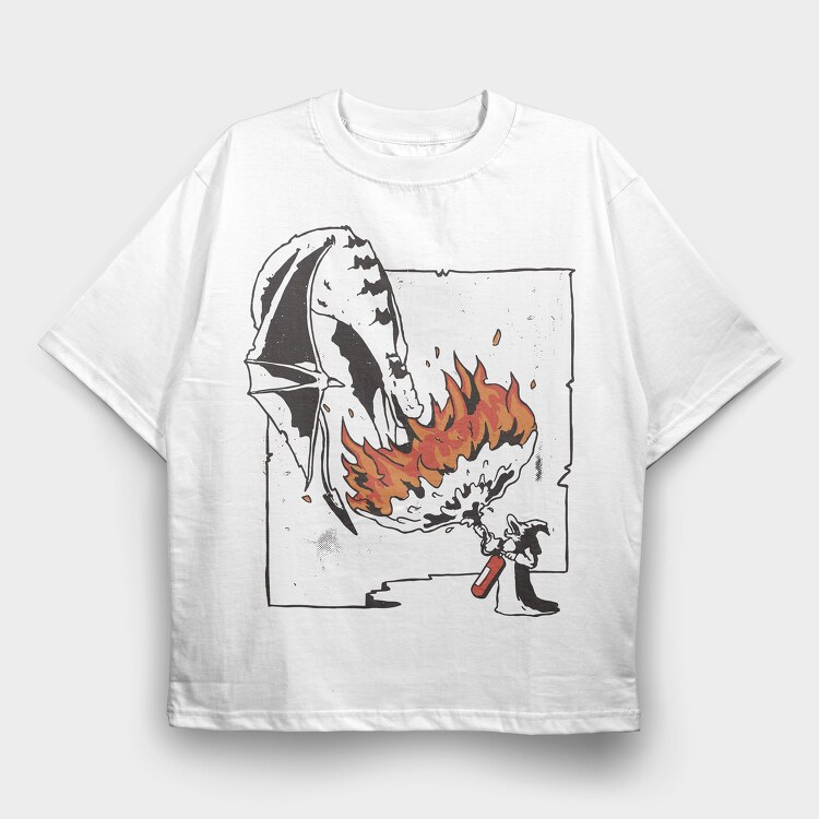 Dragon Wizard Extinguisher, Tricou Oversize Barbati (Unisex)