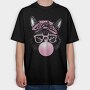 Cat Sunglassesd Bubblegum, Tricou Oversize Barbati (Unisex)