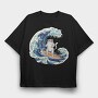 Cat Sushi Wave, Tricou Oversize Barbati (Unisex)