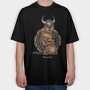 Cat Viking, Tricou Oversize Barbati (Unisex)
