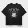 Monochrome Monkey Face, Tricou Oversize Barbati (Unisex)