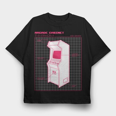 Retro Arcade Cabinet, Tricou Oversize Barbati (Unisex)