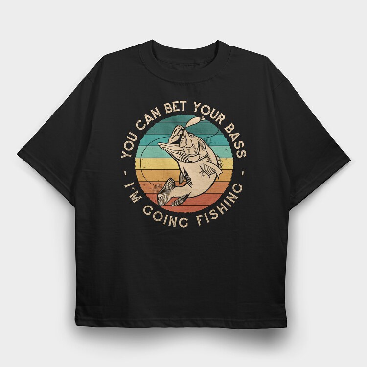 Retro Bass Fishing Quote, Tricou Oversize Barbati (Unisex)