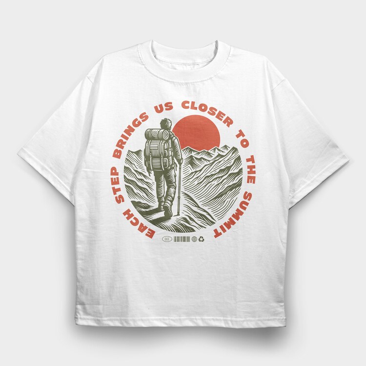 Each Step Brings Us Closer to the Summit, Tricou Oversize Barbati (Unisex)