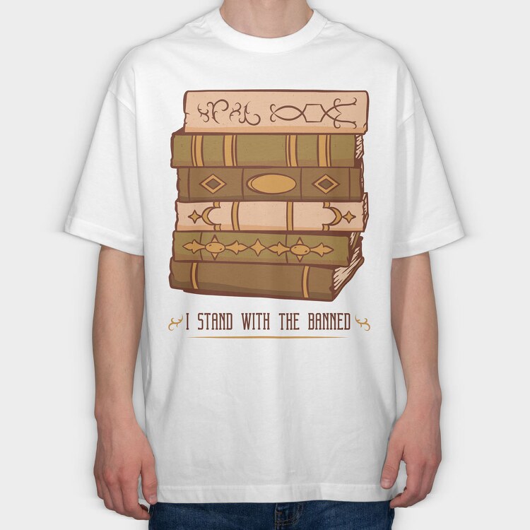 Retro Book Tower, Tricou Oversize Barbati (Unisex)