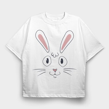 Easter Rabbit Face, Tricou Oversize Barbati (Unisex)