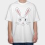Easter Rabbit Face, Tricou Oversize Barbati (Unisex)