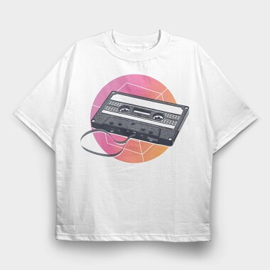 Retro Casstte, Tricou Oversize Barbati (Unisex)