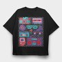 Retro Elements, Tricou Oversize Barbati (Unisex)