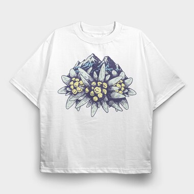 Edelweiss Flower Mountains, Tricou Oversize Barbati (Unisex)