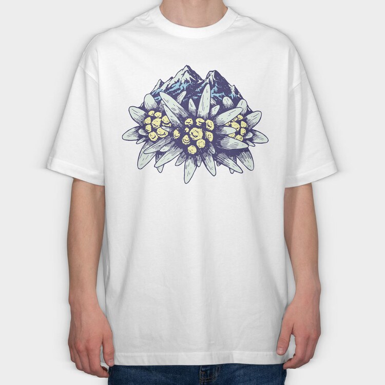 Edelweiss Flower Mountains, Tricou Oversize Barbati (Unisex)