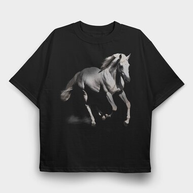 Horse Monochrome, Tricou Oversize Barbati (Unisex)