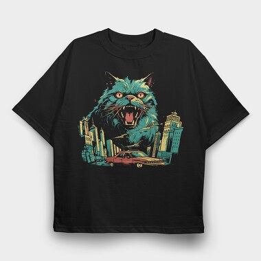 Catzilla 2, Tricou Oversize Barbati (Unisex)