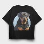 Mosaic Rottweiler, Tricou Oversize Barbati (Unisex)