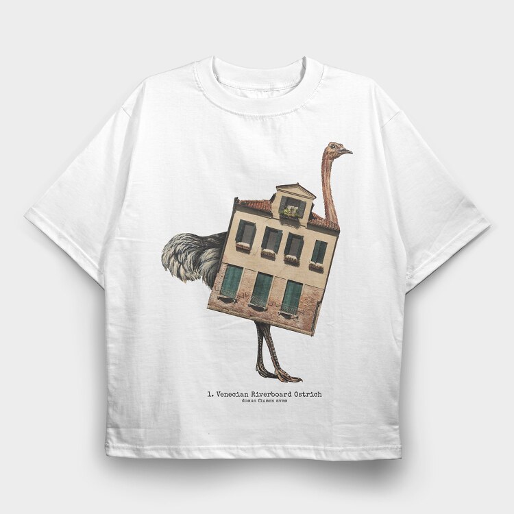 House Animal Ostrich, Tricou Oversize Barbati (Unisex)