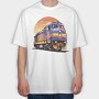 Retro Train, Tricou Oversize Barbati (Unisex)