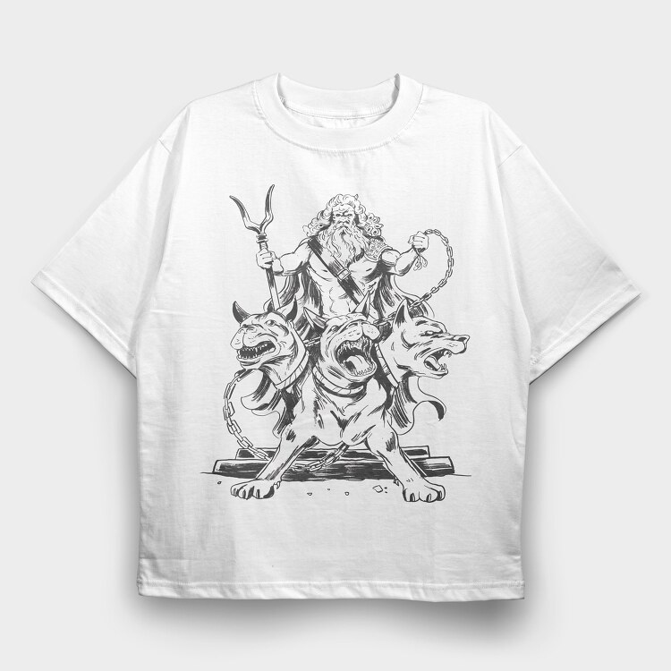 Cerberus Hades, Tricou Oversize Barbati (Unisex)