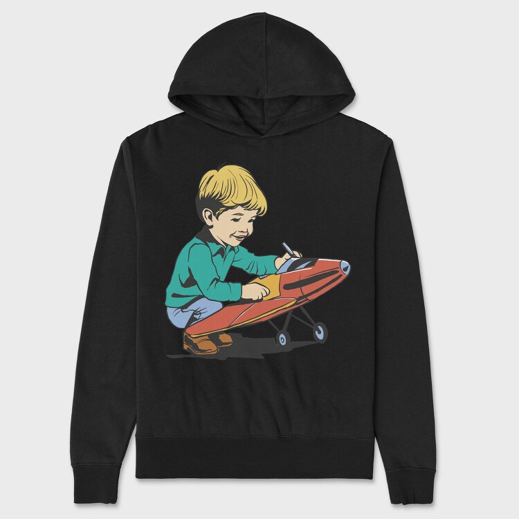 Kid Plane Vintage, Hanorac Oversize Barbati (Unisex)