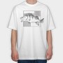 River Perch Sketch, Tricou Oversize Barbati (Unisex)