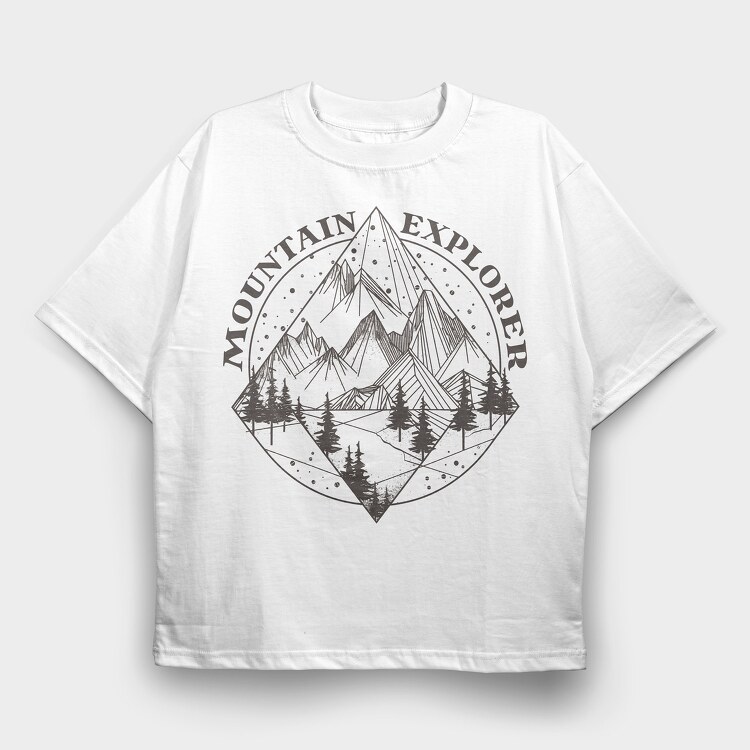 Mountain Explorer Lines, Tricou Oversize Barbati (Unisex)