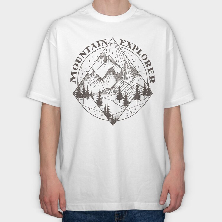 Mountain Explorer Lines, Tricou Oversize Barbati (Unisex)