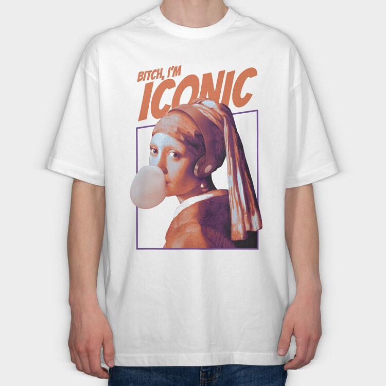 Art Pearl Girl Iconic, Tricou Oversize Barbati (Unisex)