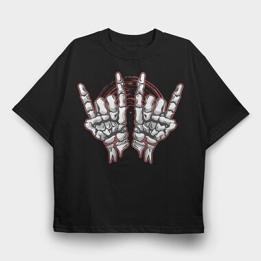 Rock Skeleton Hands, Tricou Oversize Barbati (Unisex)