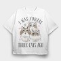 Three Cats Quote, Tricou Oversize Barbati (Unisex)
